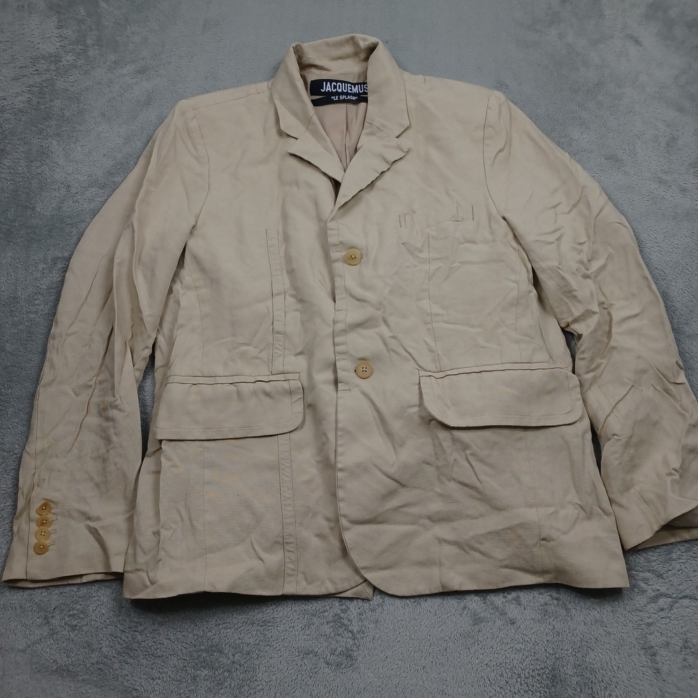 Jacquemus Blazer Mens 46 Brown Linen Blend Le Splash Preppy